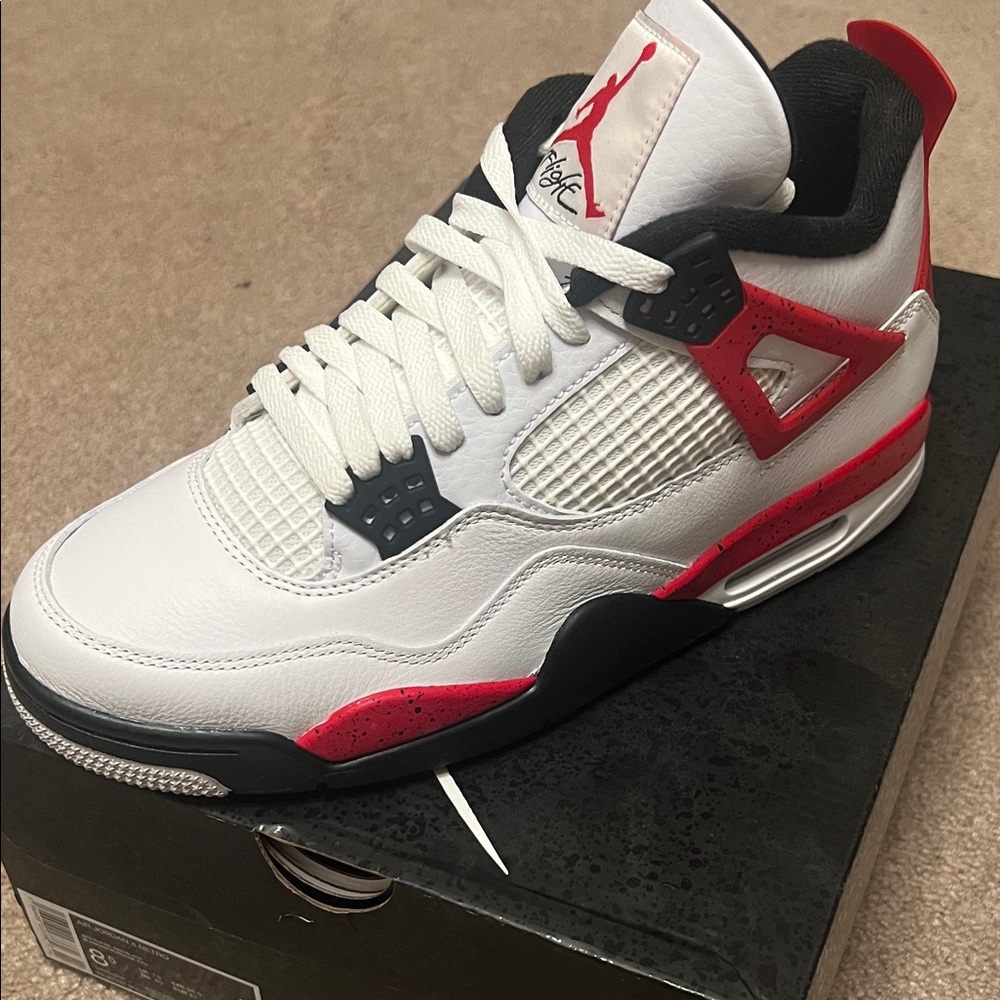 Nike Air Jordan Men's White and Red Sneakers